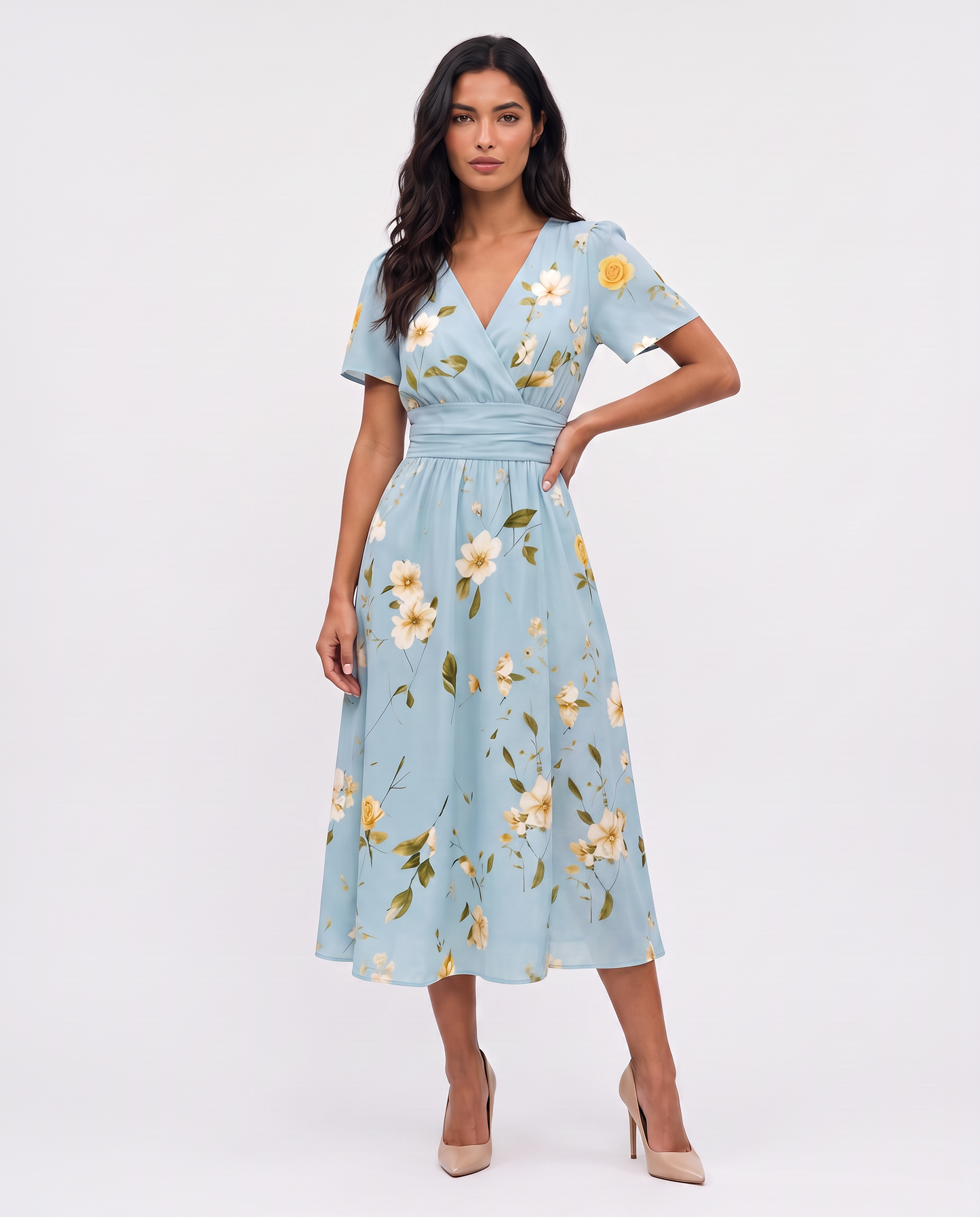 Virelle | Robe Midi À Col V
