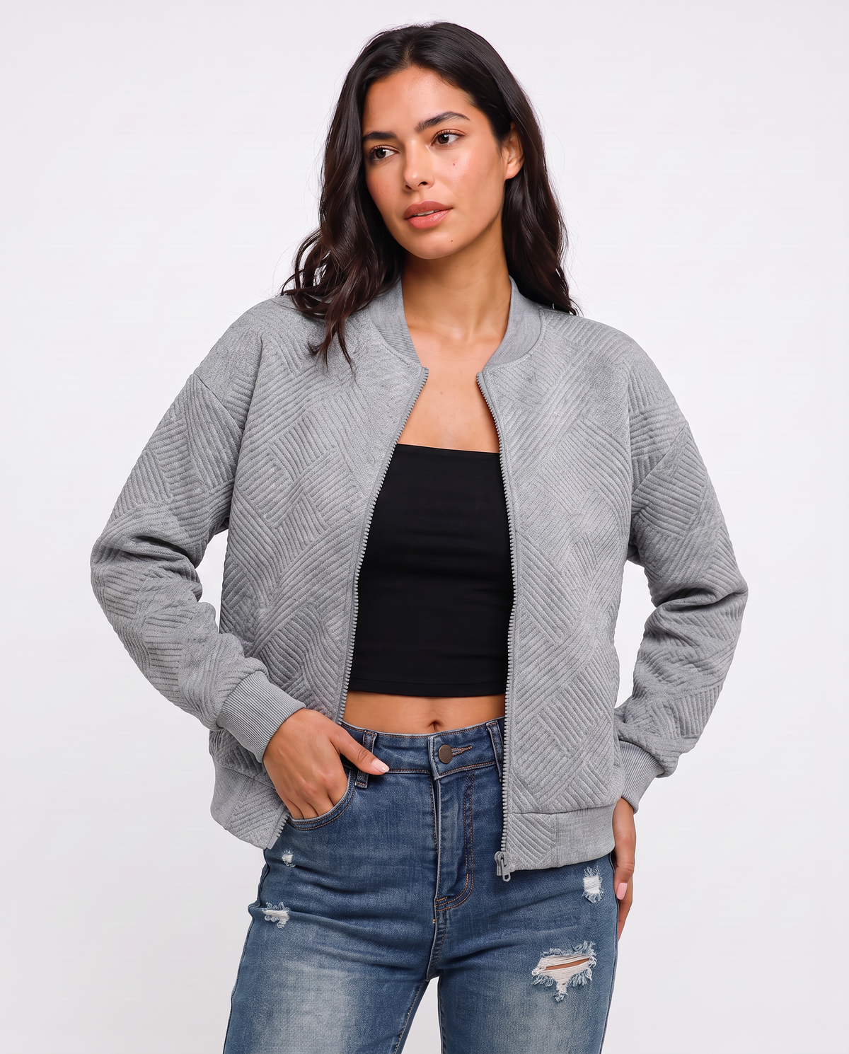 Virelle | Bomber Léger Femme Zippé