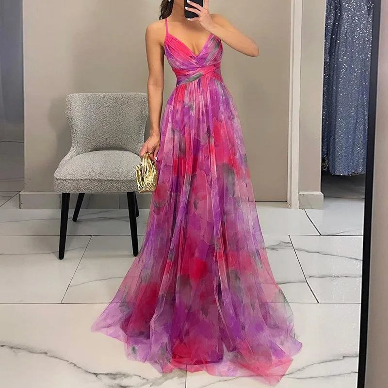 Lisora | Maxi-robe Chiffon Florale