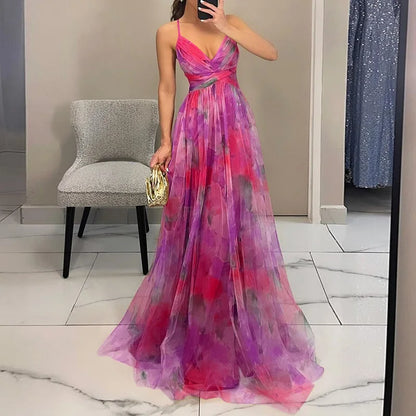 Lisora | Maxi-robe Chiffon Florale