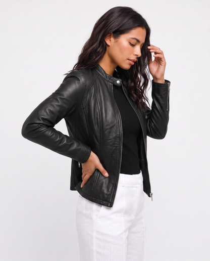 Virelle | Veste Ajustée Femme Cuir