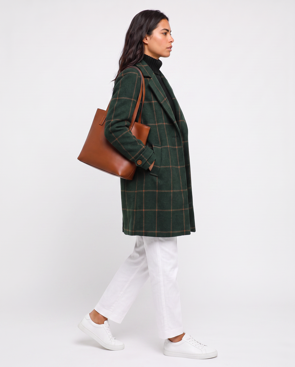 Virelle | Manteau Long À Carreaux Femme