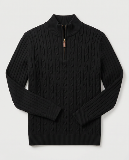 Virelle | Pull Homme Torsadé à Col Zippé