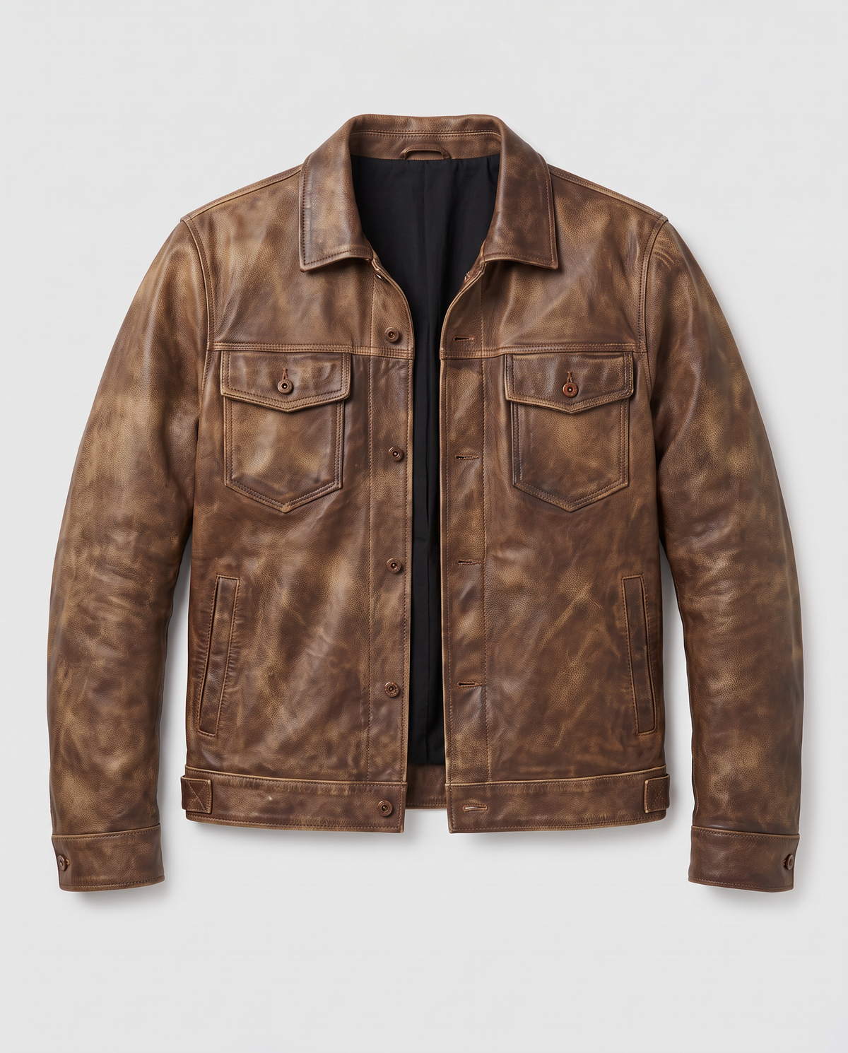 Virelle | Veste Homme en Cuir Vintage