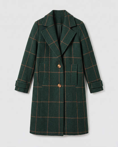 Virelle | Manteau Long À Carreaux Femme