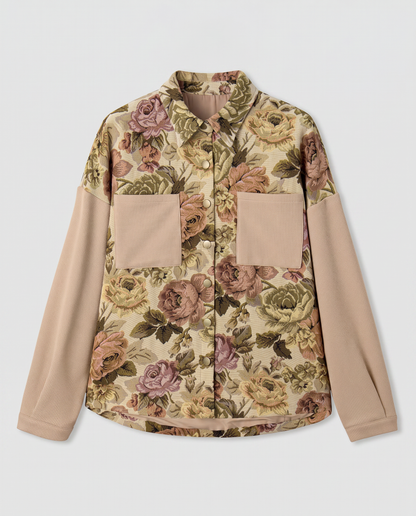 Virelle | Veste Femme en Maille Gaufrée Florale