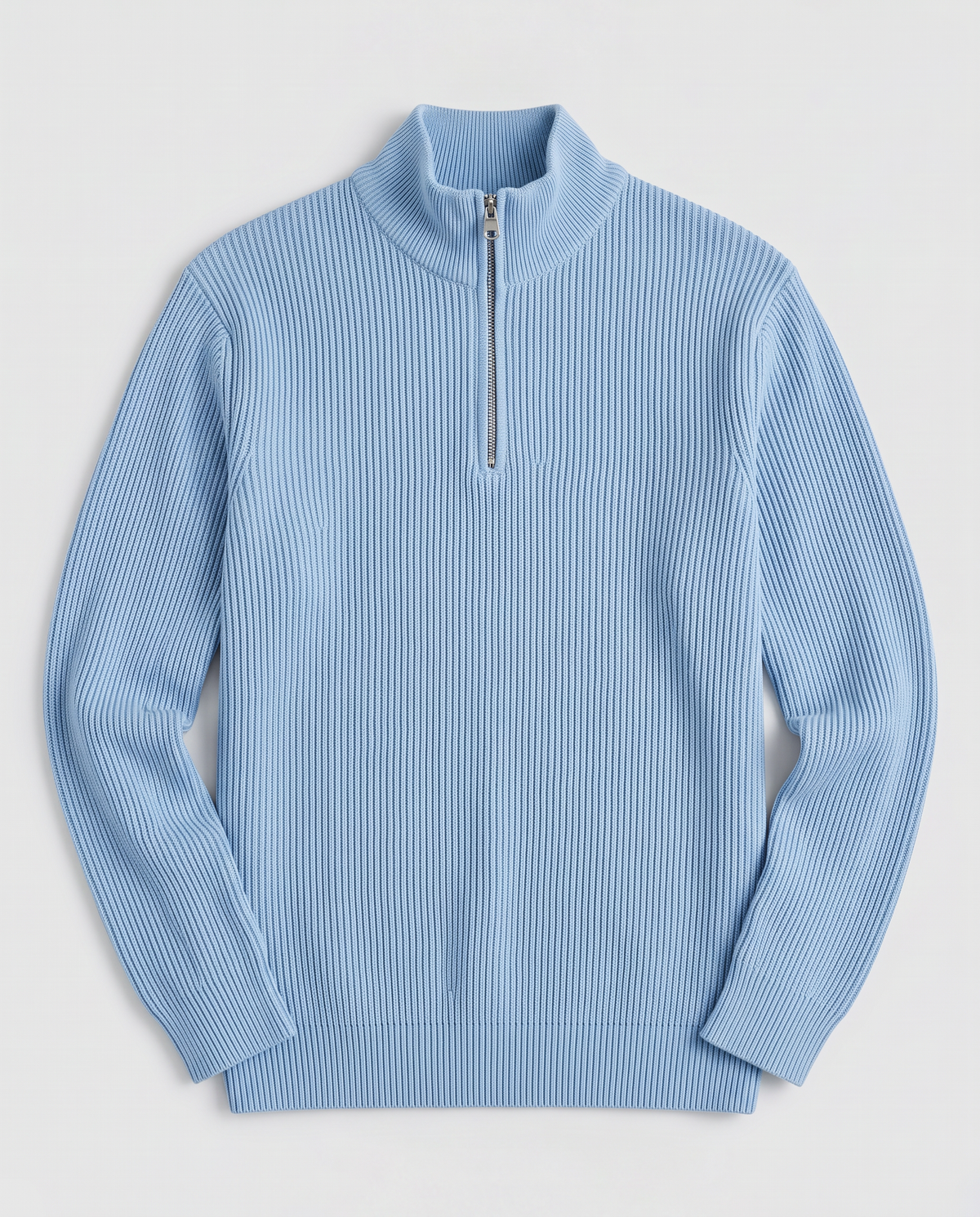 Virelle | Pull Homme Côtelé à Demi-Zip