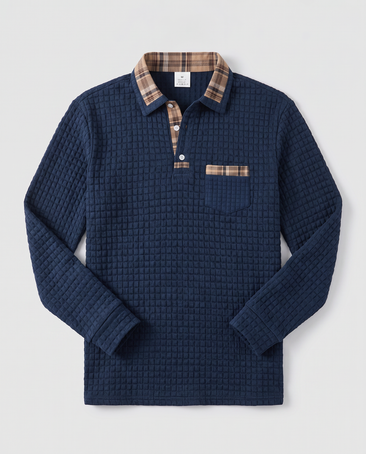 Virelle | Polo Homme Gaufré à Manches Longues