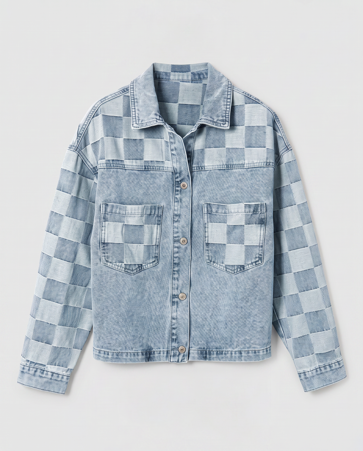 Virelle | Veste Femme en Jean à Carreaux