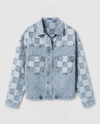Virelle | Veste Femme en Jean à Carreaux