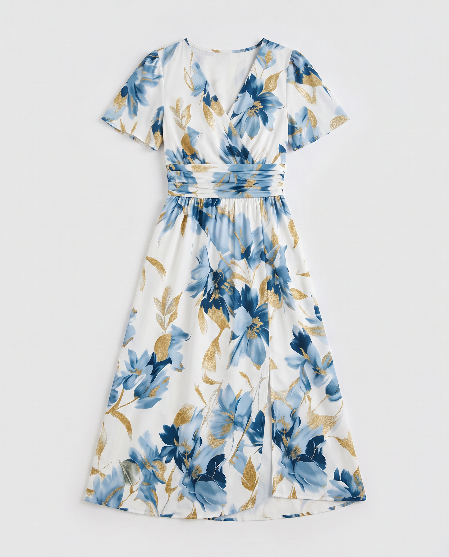 Virelle | Robe Midi Fleurie Portefeuille