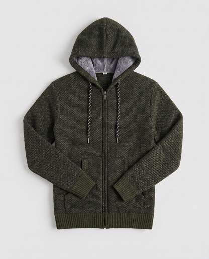 Virelle | Veste Homme en Maille à Capuche Zippée