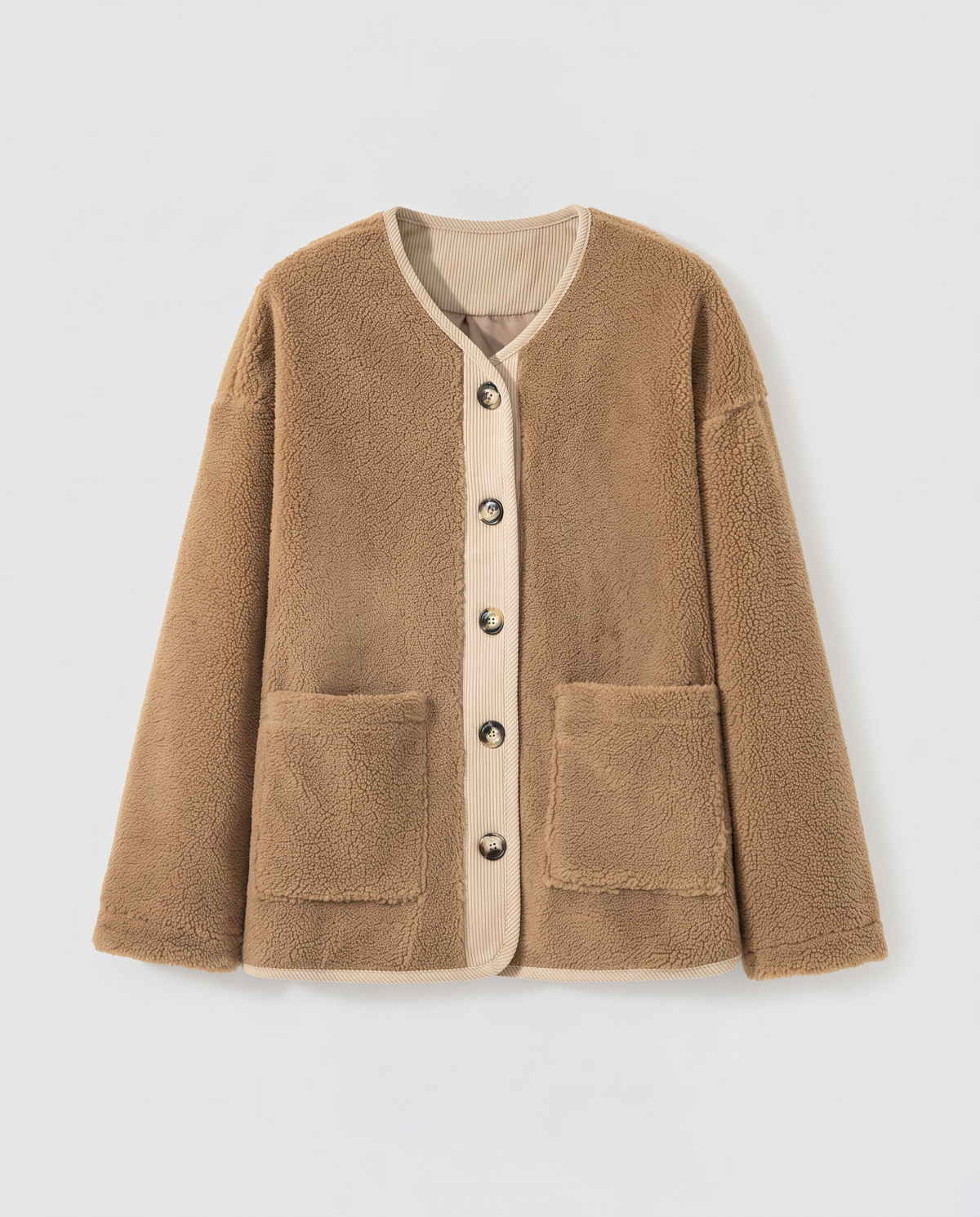 Virelle | Veste Teddy Femme à Boutons