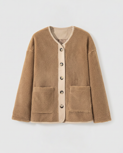 Virelle | Veste Teddy Femme à Boutons