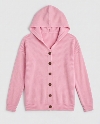 Virelle | Cardigan Femme à Capuche Boutonné