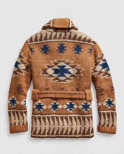 Virelle | Cardigan Homme en Maille à Motif Jacquard