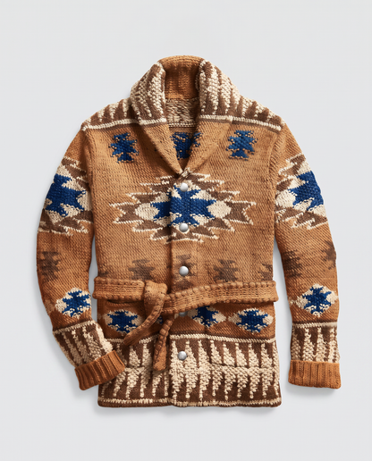 Virelle | Cardigan Homme en Maille à Motif Jacquard