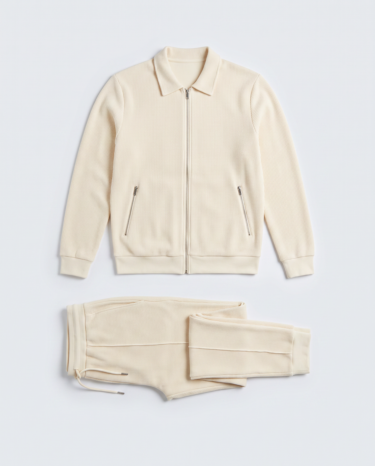 Virelle | Ensemble Homme Zippé en Maille Côtelée