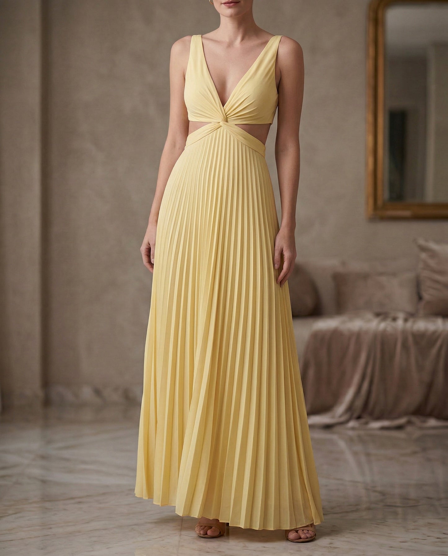 Lisana | Robe Maxi Plissée
