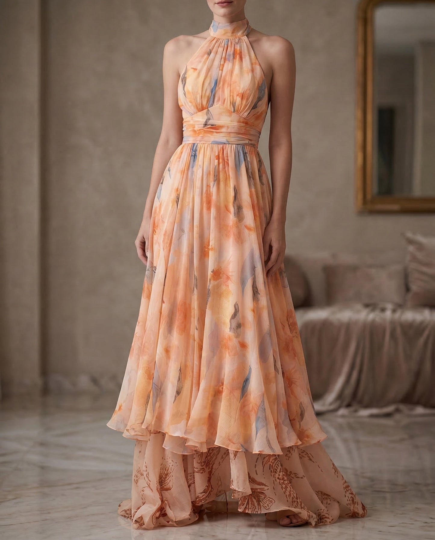 Belina | Robe Halter Flottante