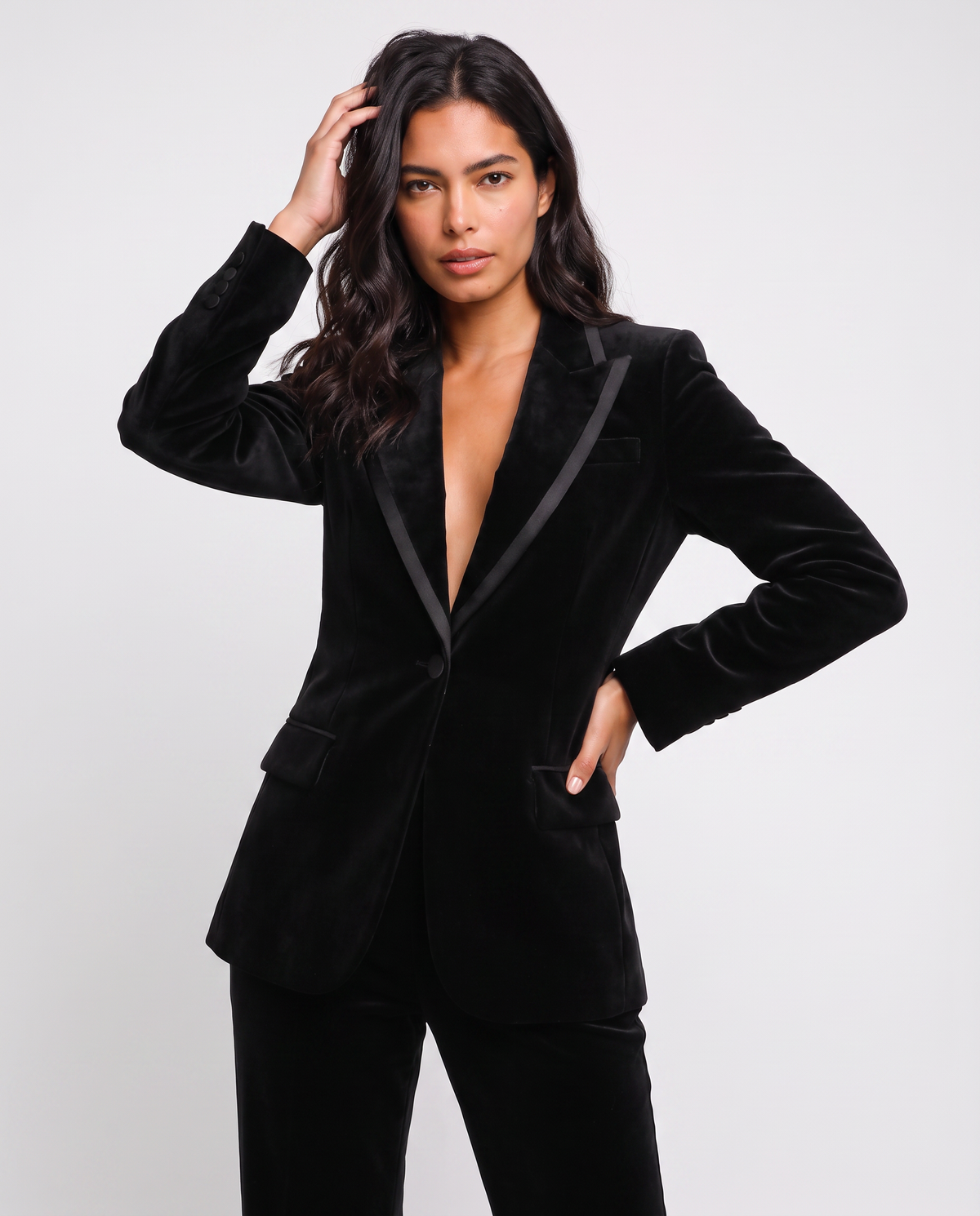 Virelle | Tailleur Femme 2 Pièces en Velours Noir