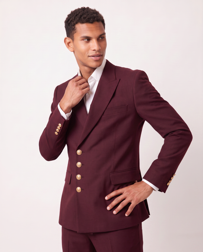 Virelle | Costume Homme 2 Pièces Bordeaux Croisé