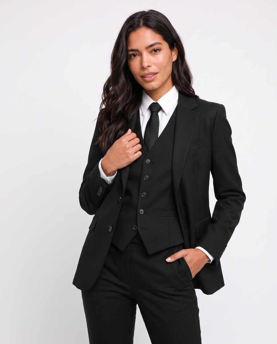 Virelle | Tailleur Tuxedo Femme 3 Pièces Noir