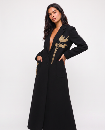 Virelle | Manteau Long Femme en Tweed Brodé