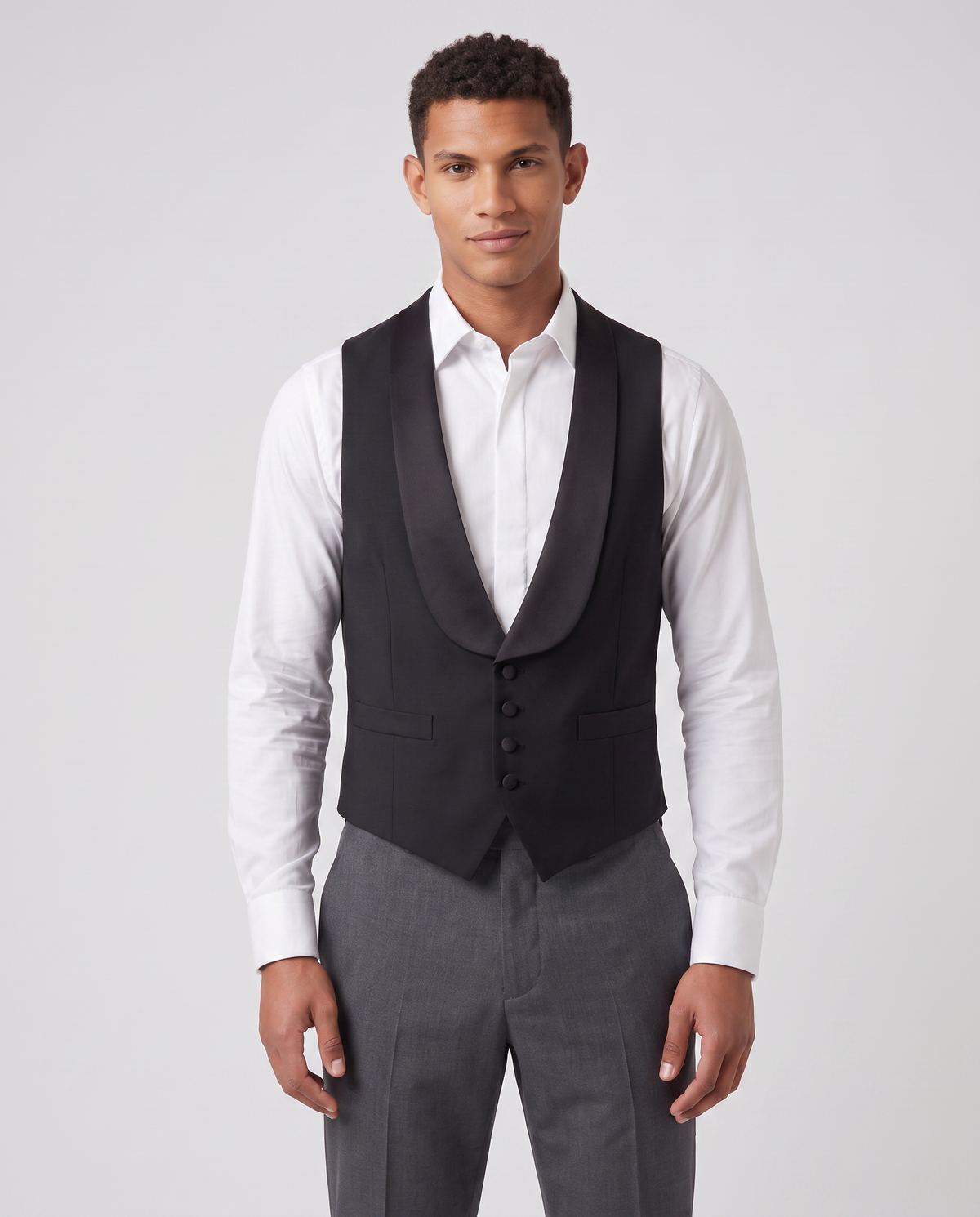 Virelle | Gilet de Tuxedo Homme Noir à Col Châle