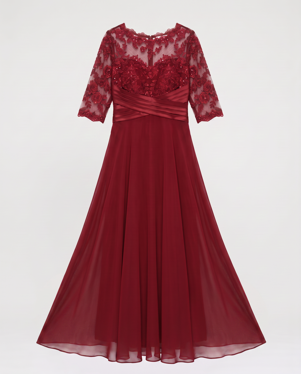 Virelle | Robe de Soirée Longue en Dentelle et Mousseline