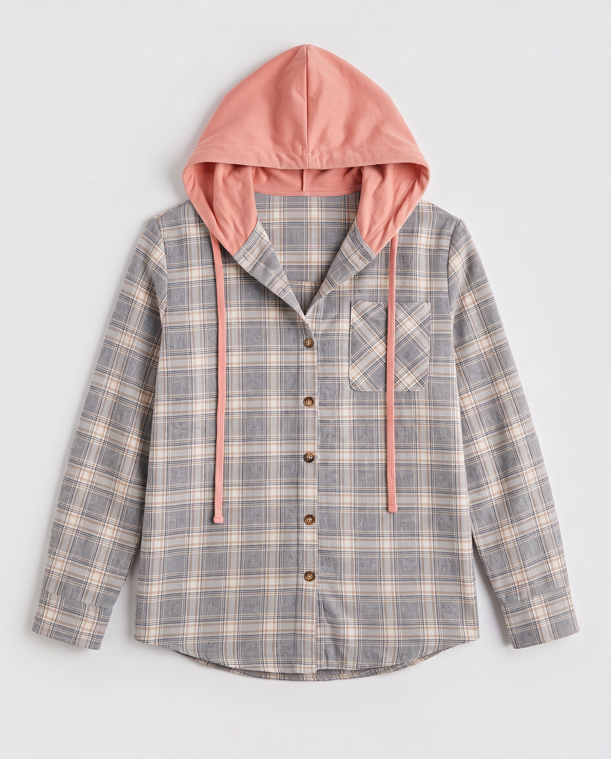 Virelle | Veste Chemise Femme à Carreaux avec Capuche