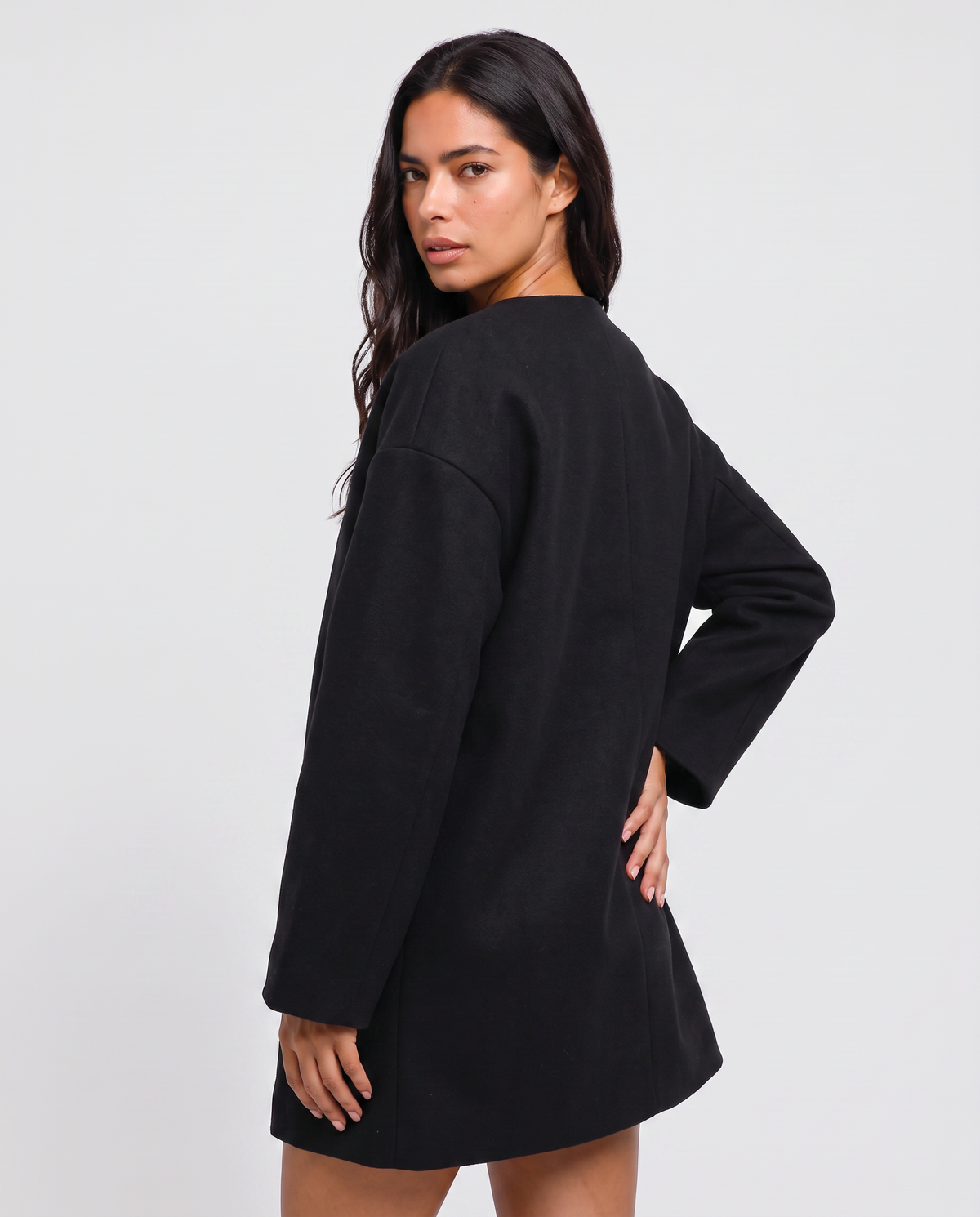 Virelle | Manteau Long Oversize Sans Col Femme