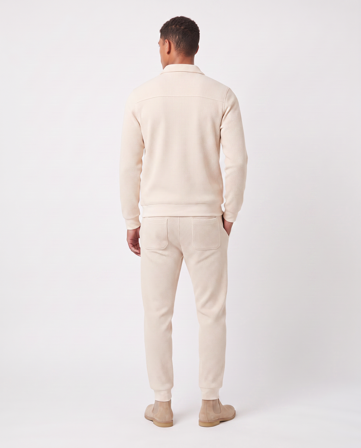 Virelle | Ensemble Homme Zippé en Maille Côtelée