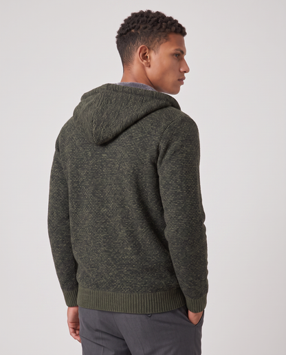 Virelle | Veste Homme en Maille à Capuche Zippée