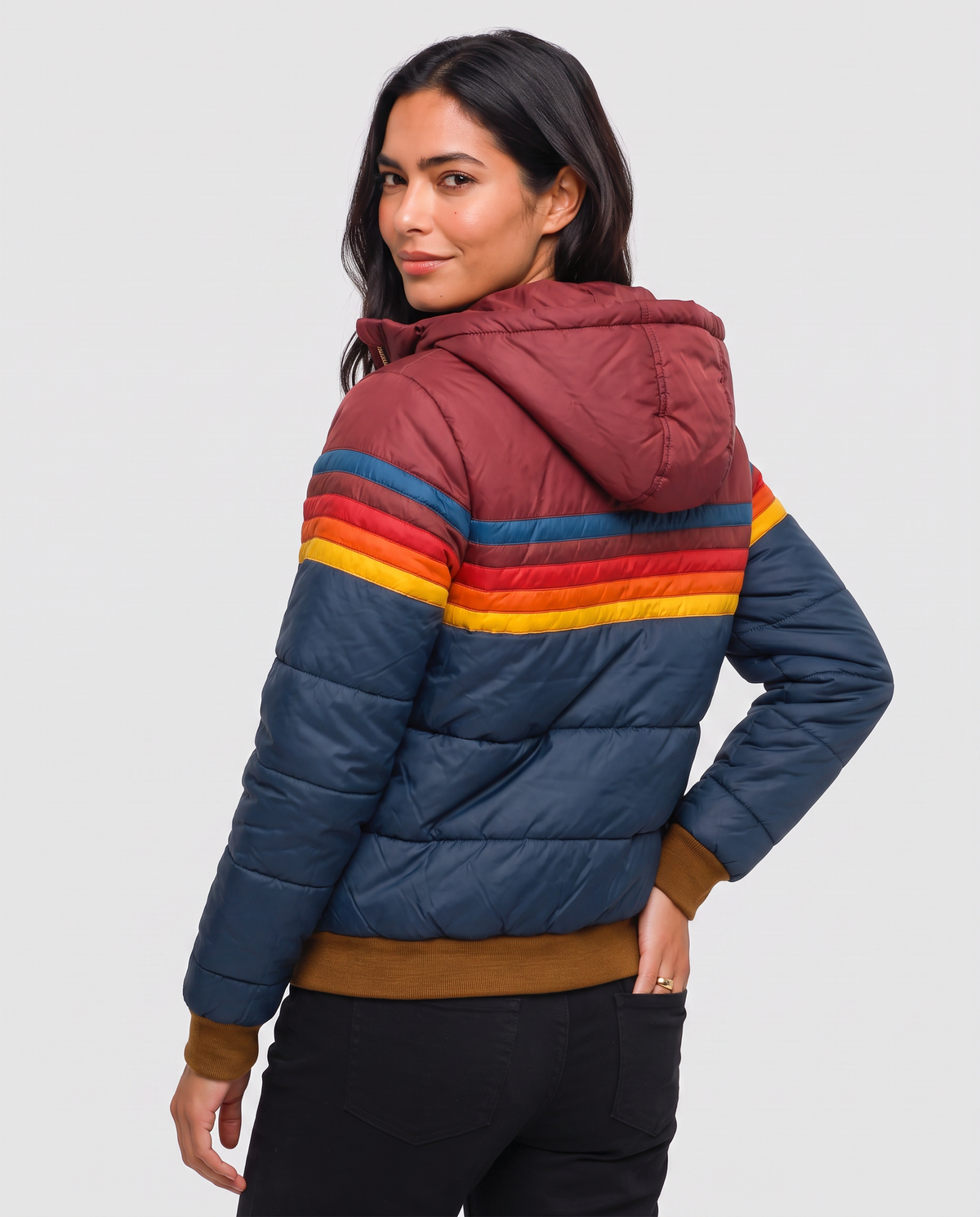 Virelle | Veste Femme Rétro Multicolore à Capuche