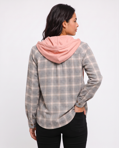 Virelle | Veste Chemise Femme à Carreaux avec Capuche