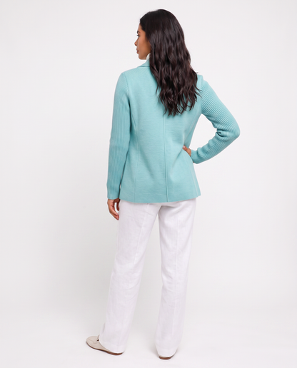 Virelle | Blazer Maille à Manches Côtelées Femme