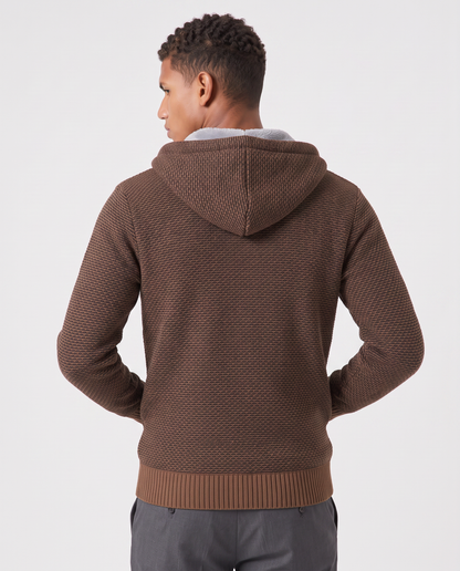 Virelle | Veste Homme en Maille à Capuche Doublée