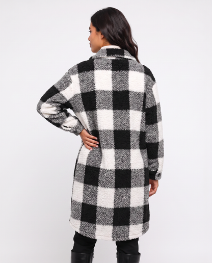 Virelle | Manteau Teddy Femme à Carreaux