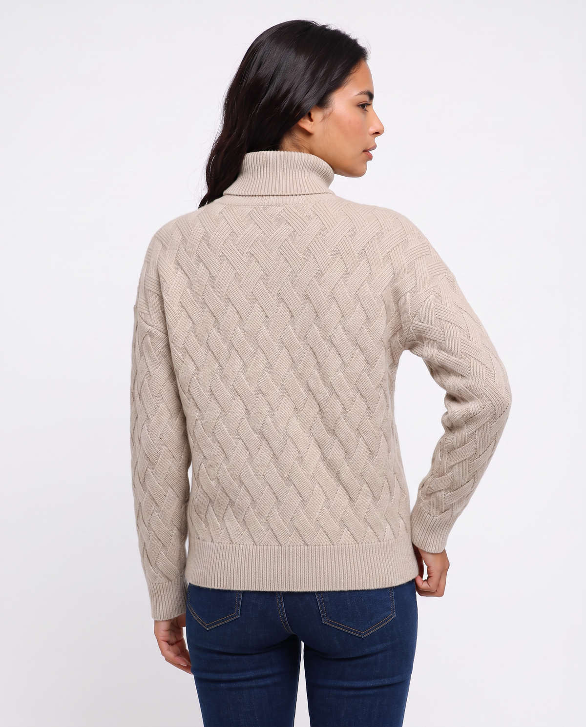 Virelle | Pull Femme Col Roulé en Maille Tressée