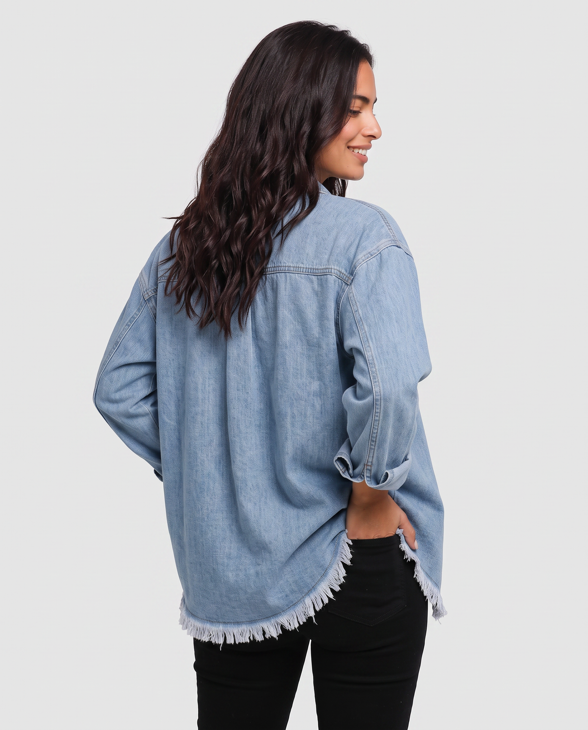 Virelle | Surchemise Femme en Jean à Franges