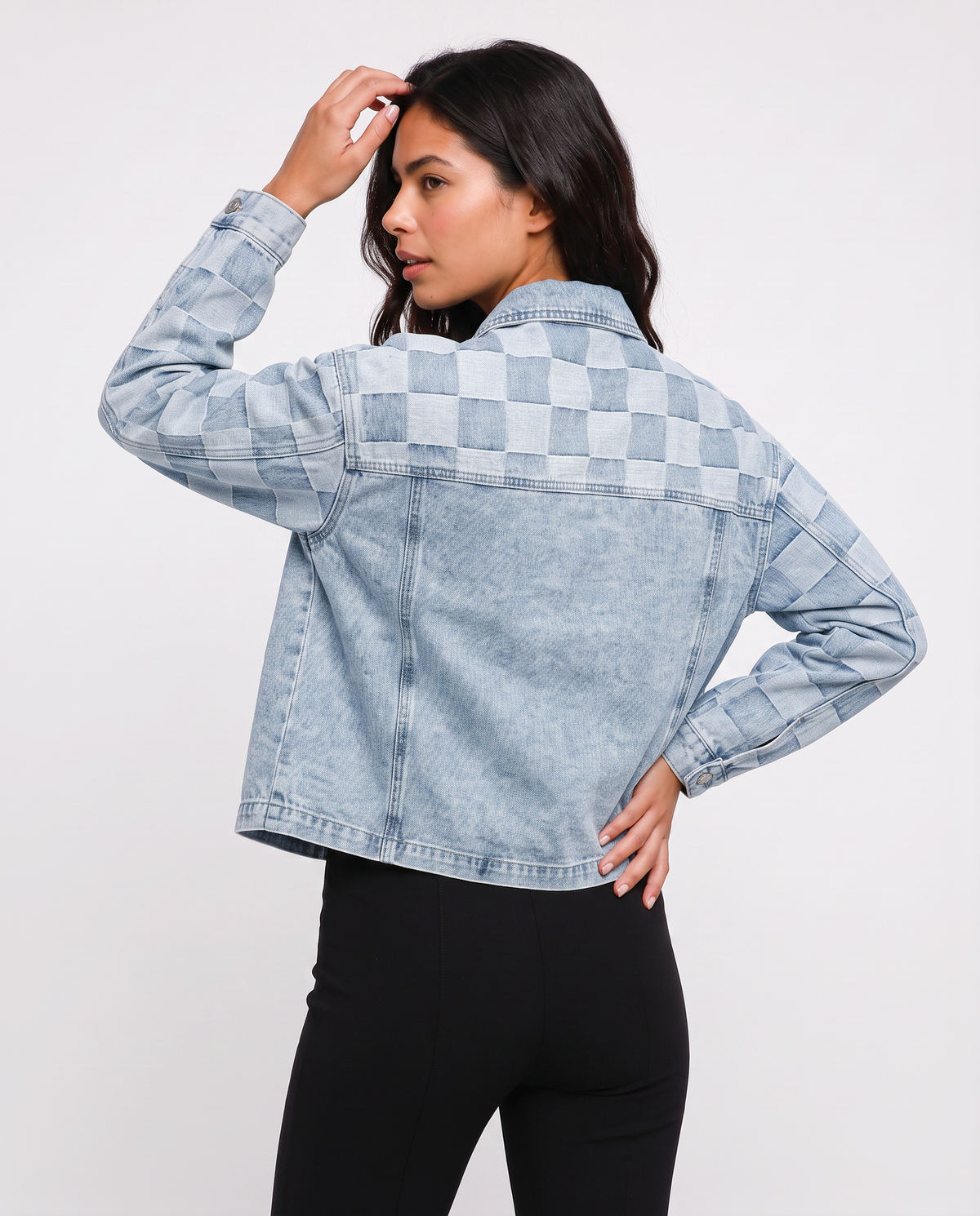 Virelle | Veste Femme en Jean à Carreaux