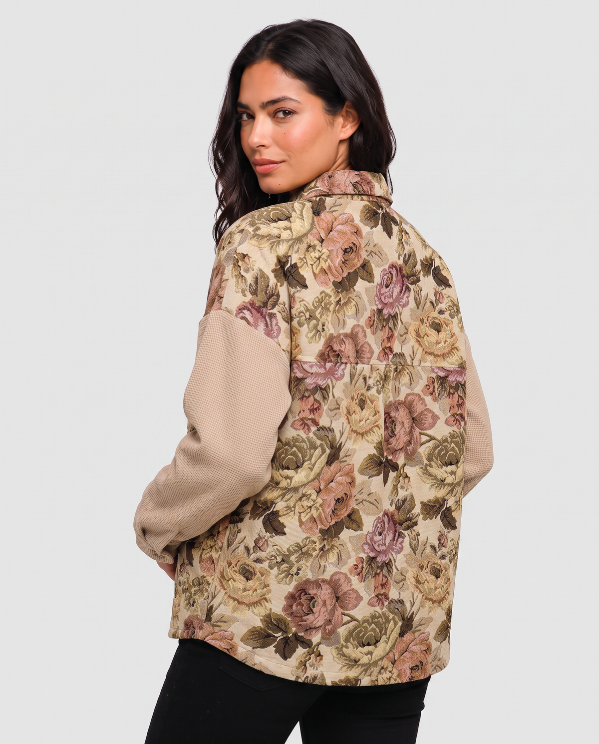 Virelle | Veste Femme en Maille Gaufrée Florale