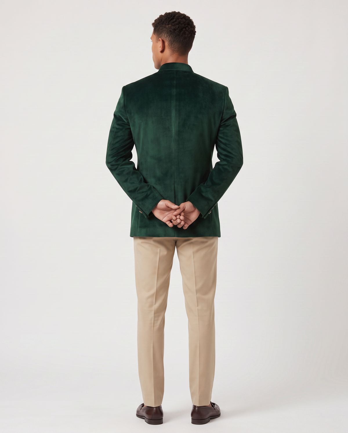 Virelle | Costume Jodhpuri Homme Vert Foncé et Beige