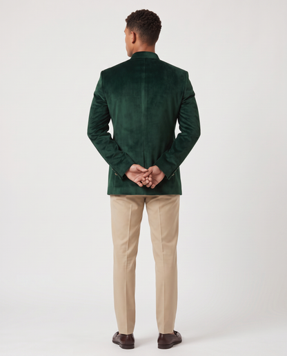 Virelle | Costume Jodhpuri Homme Vert Foncé et Beige