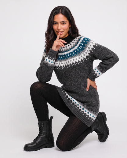 Virelle | Pull Long Femme à Motif Nordique