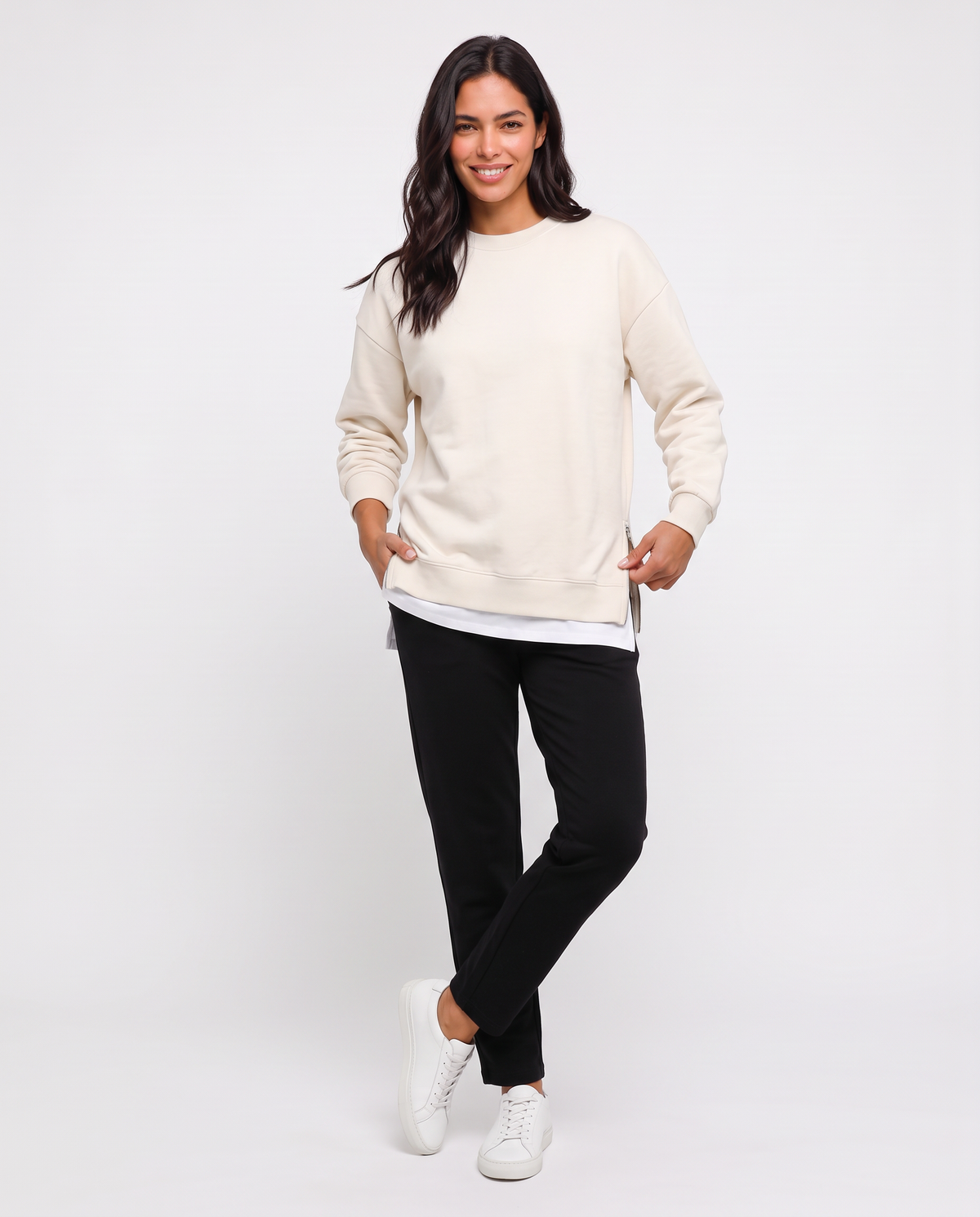 Virelle | Sweat Oversize Femme à Fentes Zippées