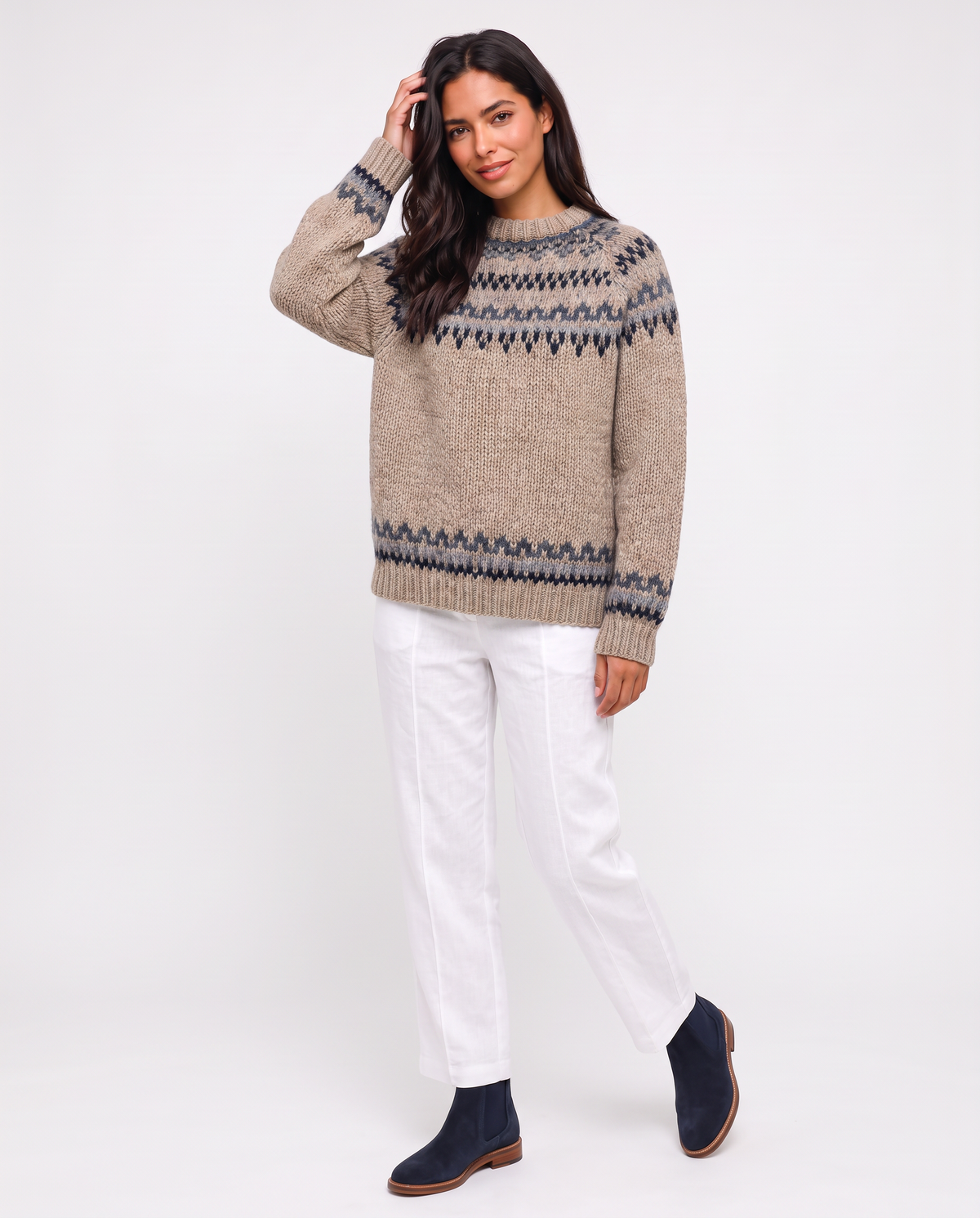 Virelle | Pull Femme Jacquard à Motif Nordique