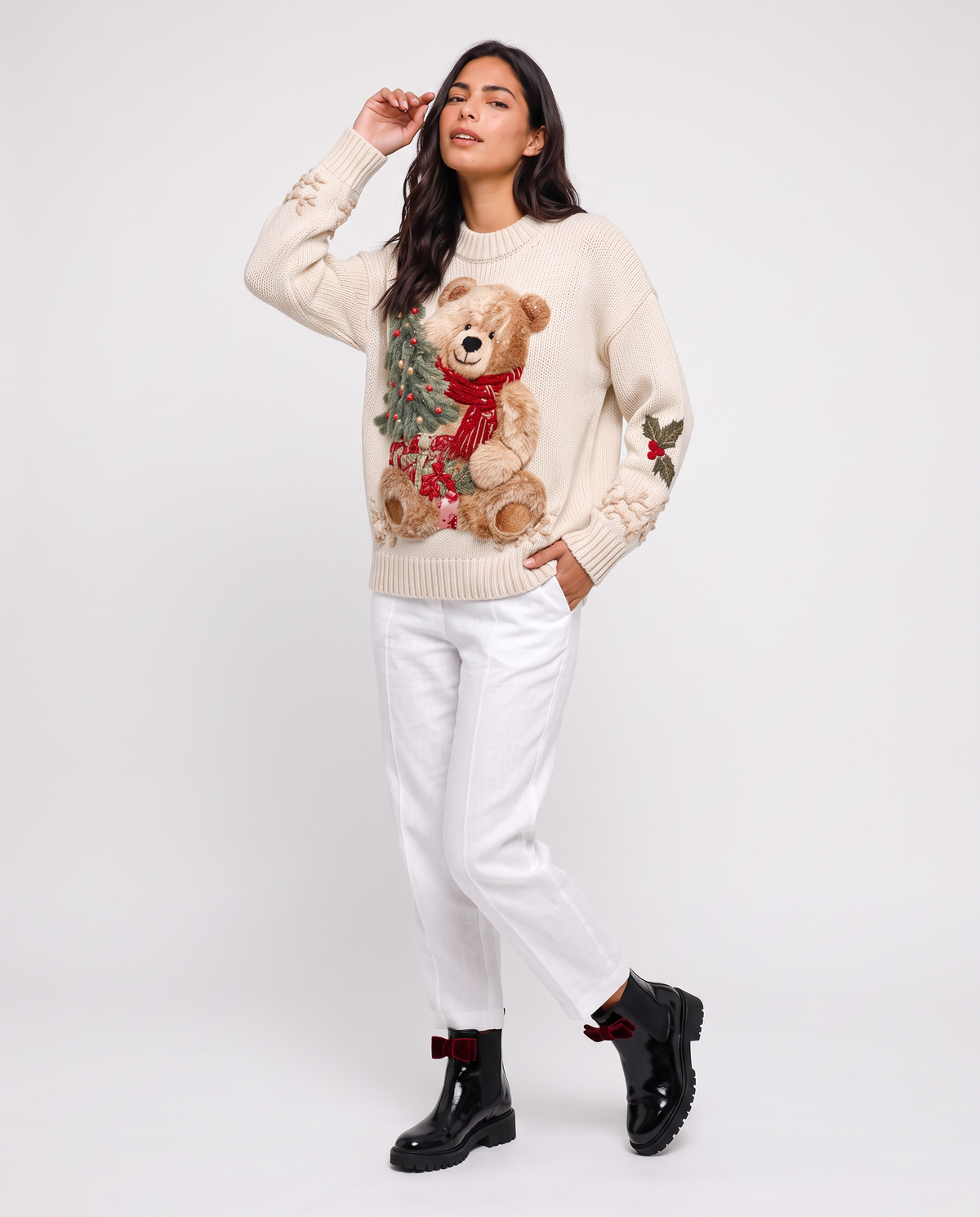 Virelle | Pull de Noël Femme à Motif Ours