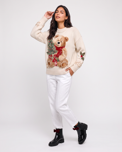 Virelle | Pull de Noël Femme à Motif Ours